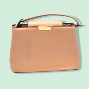 Dune London Satchel Snakeskin Trim Tan Gold Hardware